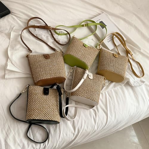 Straw Crossbody Purse Hobo Bags Women Vintage Shoulder Bag Everything Tote Bag Summer Beach Bag Cute Purse Work Travel Bag