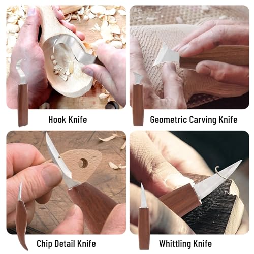 Wood Carving Tools, Wood Carving Kit, 33 PCS Wood Whittling kit Hand Carving Knife Set, Wood Carving Tools Kit with Tools and Carving Knifes for Beginners Whittling Kit for Kids Adults Woodworking DIY