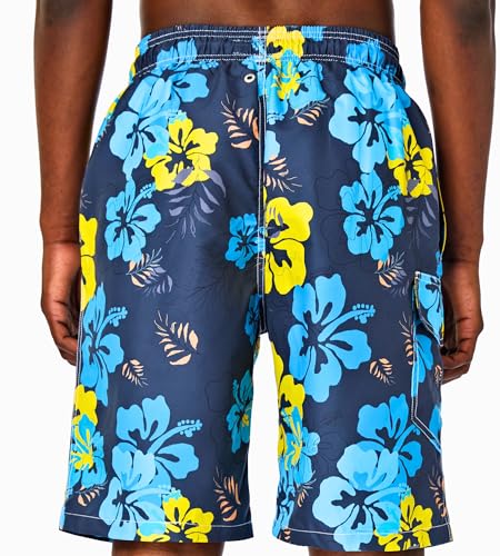 SIX ISLANDS Quick-Dry Swim Trunks - Comfortable Mens Boardshorts, 9" Inseam, Variety of Tropical & Classic Designs