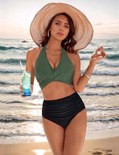 Bathing suits two piece high waist online