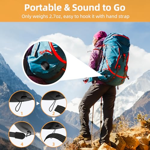 2Pack Portable Mini Speaker, Bluetooth Tiny Speaker,Wireless Micro Speaker for Phone/PC/Tablet, Rechargeable Battery, Built-in Microphone, Cute Mini Speaker with Strap to Carry, Black