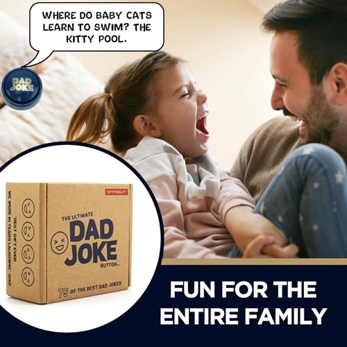 The Ultimate Dad Joke Button Funny Gift for Dads and Fathers 75 Hilarious Dad Jokes - Ready to Gift Box, Fun for Dads, Kids, Grandpa, Uncles, The Gift of Laughs, Hilarious Family Friendly Jokes