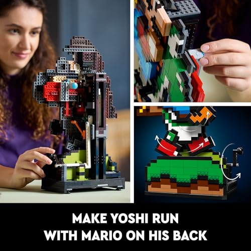 LEGO Super Mario World: Mario & Yoshi Nintendo Gift for Adult Fans, Mario Collectible Playset, Pixelated Nintendo Figures, Playful Display Model, Fun Room Décor, 71438