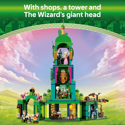 LEGO Wicked Welcome to Emerald City Collectible Toy, Dollhouse Playset with Glinda and Elphaba Mini Dolls, Halloween Toy Gift for Girls and Boys Ages 9 and Up or Any Fan of The Iconic Movie, 75684