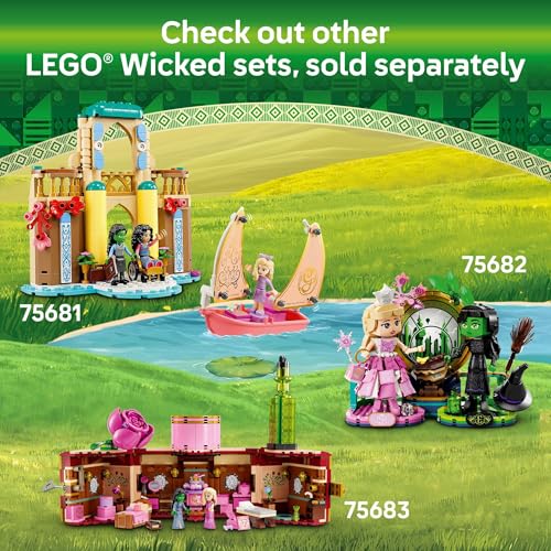 LEGO Wicked Welcome to Emerald City Collectible Toy, Dollhouse Playset with Glinda and Elphaba Mini Dolls, Halloween Toy Gift for Girls and Boys Ages 9 and Up or Any Fan of The Iconic Movie, 75684