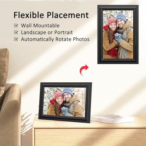 SAMMIX Digital Picture Frame, 10.1 Inch WiFi Digital Photo Frame, IPS HD Touch Screen Electronic Picture Frame, 16GB Storage, Slideshow, Easy to Share Photos and Video via Uhale APP, Gifts for Family