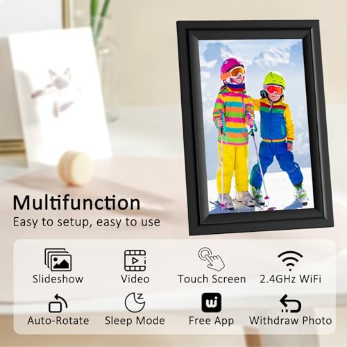 SAMMIX Digital Picture Frame, 10.1 Inch WiFi Digital Photo Frame, IPS HD Touch Screen Electronic Picture Frame, 16GB Storage, Slideshow, Easy to Share Photos and Video via Uhale APP, Gifts for Family