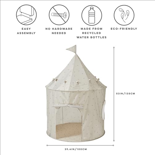 3 Sprouts Kids Play Tent with Eco-Friendly Recycled Fabric - Fun and Spacious Playhouse for Indoor Games for Toddlers and Children Ages 3-10 - Durable Fort House for Boys and Girls - Blueberry Taupe