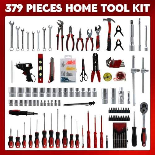 899pcs Home Repair Tool Set Kit for Men, Toolbox Storage Case with 4 Drawers, General Household Tool Kit with Rolling Tool Box, Tool Set Kit for Maintenance, Garden, Homeowner, Handyman -Silver