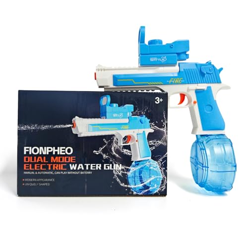 Water Gun for Boys Girls 3-6 Years, Water Squirt Toy with 425cc Drum Electric 32 FT Range Water Blaster Summer Outdoor Toy for Kids Age 5 6 7 8 Year Old (Blue)