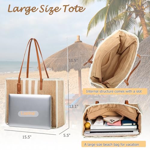 YIKOEE Large Straw Tote Bag: Summer Straw Handbags for Vacation