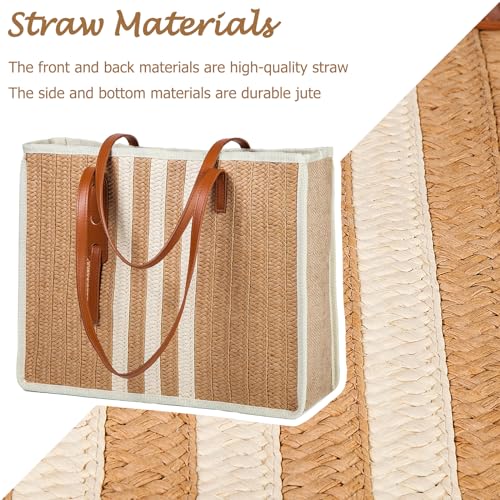 YIKOEE Large Straw Tote Bag: Summer Straw Handbags for Vacation