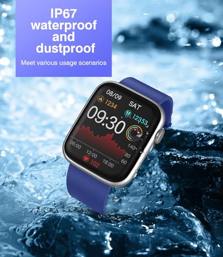 EarlySincere Smart Watches for Men Women(Answer/Make Call), 1.9'' HD Full Touch Screen Fitness Tracker, IP67 Waterproof Smartwatch with Heart Rate, Blood Oxygen Blood Pressure for Android and iPhone