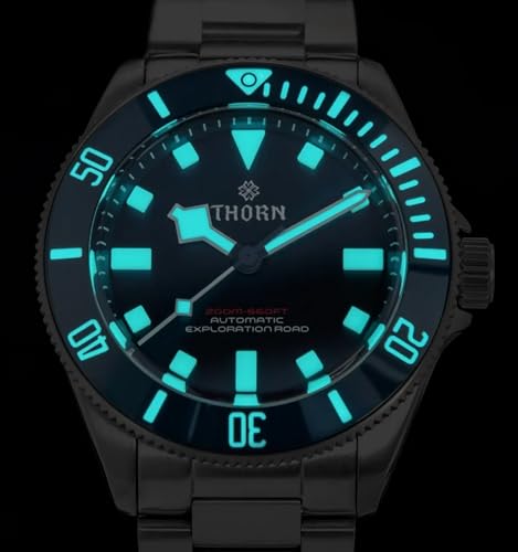 Thorn Watches for Men 39mm Titanium Dive Watch PT5000 Automatic Mechanical Sapphire Crystal Luminous 200M Water Resistant, SHY036 Blue