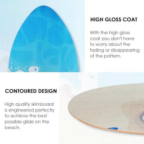 seething 35 Inch Skimboard with High Gloss Coat Wood Skim Board for Beginners,Kids, Teenagers, Adults and All Skimming