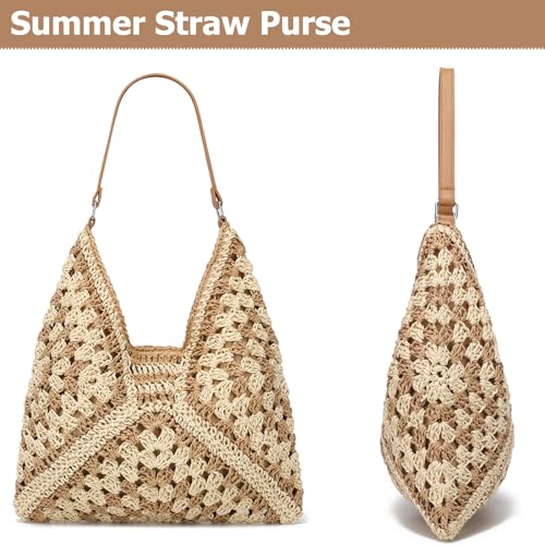 YIKOEE Straw Hobo Bag for Women Woven Beach Tote Bag 2024