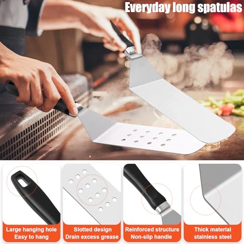 42pcs Griddle Accessories Kit for Blackstone, Flat Top Teppanyaki Spatula Set with Enlarged Spatulas, Melting Dome and Burger Press, Professional Hibachi Tools Gifts for Outdoor BBQ