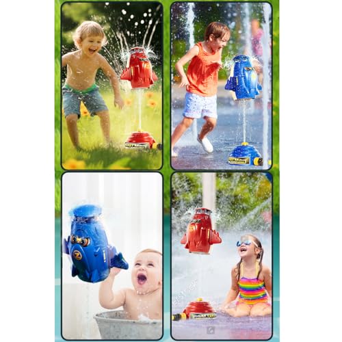 Outdoor Water Toys for Kids, Sprinkler Rocket Launcher, Summer Outside Backyard Lawn Game, Holiday & Birthday Gift Ideas for Boys Girls Age 3 4 5 6 7 8 Year Old