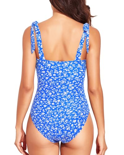 Tempt Me Women Tummy Control One Piece Swimsuits Ruched Slimming Bathing Suits Vintage Swimwear