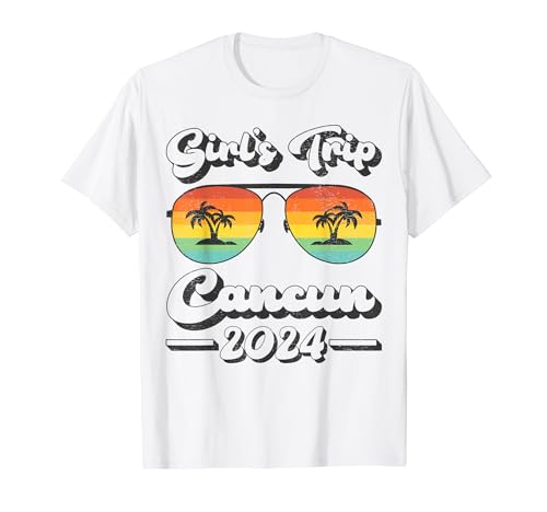 Summer Sunglass Girls Trip 2024 Mexico Cancun Beach T-Shirt