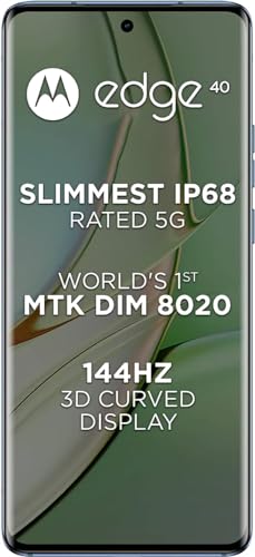 Motorola Edge 40 5G XT2303-2 Dual-SIM (Nano + eSIM) 256GB Storage + 8GB RAM GSM Factory Unlocked Android Smartphone - International Version (Olive Green)