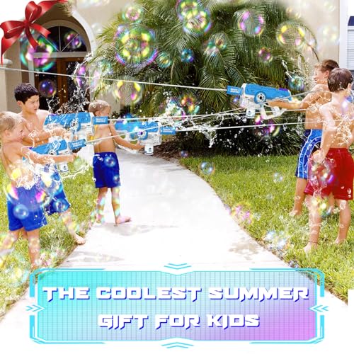 Dolanus Electric Water Gun Bubble Gun 2 in 1 for Kids, Long Range Powerful Automatic Squirt Guns for Adults, Toys for 8-12 years old boys, Gift Idea Outdoor Summer Pool Toy for Kid Boy Ages 5 8 10 12