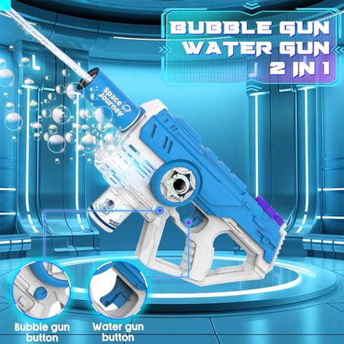 Dolanus Electric Water Gun Bubble Gun 2 in 1 for Kids, Long Range Powerful Automatic Squirt Guns for Adults, Toys for 8-12 years old boys, Gift Idea Outdoor Summer Pool Toy for Kid Boy Ages 5 8 10 12