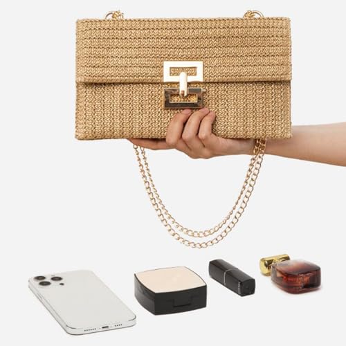 Summer Straw Clutch Bag Straw Crossbody Bags for Women Hand Woven Straw Purse Beach Hobo Bag 2024