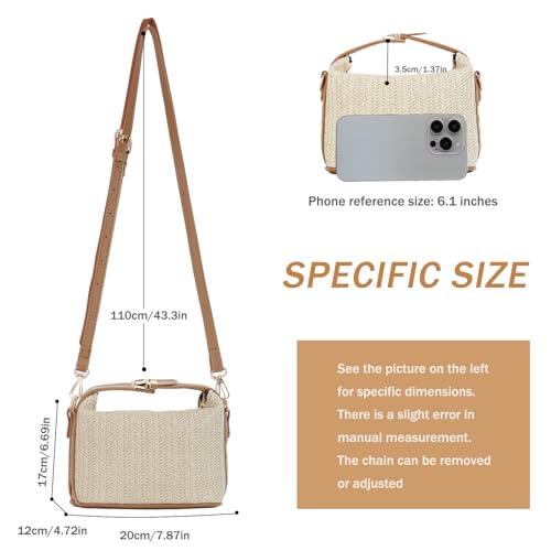 Straw Woven Crossbody Bag Purse for Women,Small Raffia Tote Tote Handbags Clutch for Summer Beach Vacation 2024