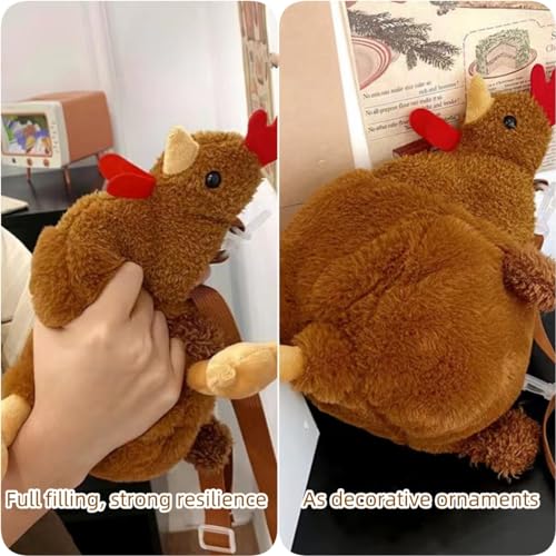 Chicken Purse Cute Chicken Bag Fluffy Hen Shoulder Plush Handbag Crossbody Purse,Chicken Novelty Bag,Stuffed Animal Purse,Funny Animal Cartoon Crossbody Bag