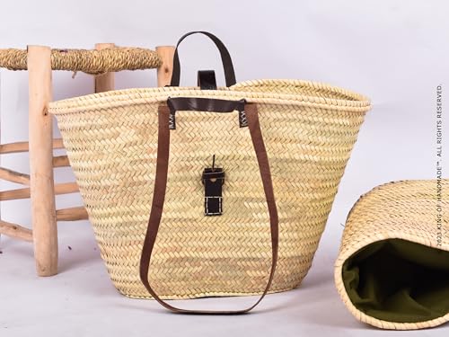 Elegant Beach Bag & Travel Tote Bags For Women - Versatile Straw Bag Tote Bag For Vacation - Picnic Basket, Beach Bag Tote & Flower Girl Basket - Women's Fashion Accessory, French Basket Bag (Brown)