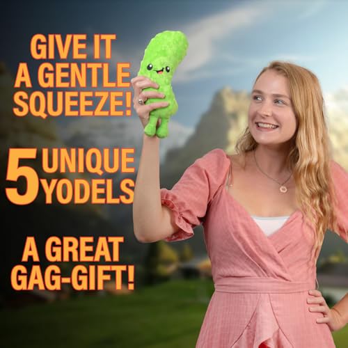 Twiddler Toys Yodeling Plush Pickle – 11” Pickle Sings Hilarious Yodels - Funny Gag Gift for Friends and Coworkers