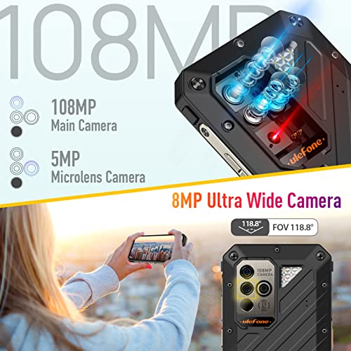 Ulefone Power Armor 19 & Endoscope E02 Rugged Smartphone, 17GB+256GB, 9600mAh(66W), 108MP Main Camera, Multi-Use Temperature Measurement, MTK Helio G99, 6.58" FHD+, QI 15W Wireless Charging