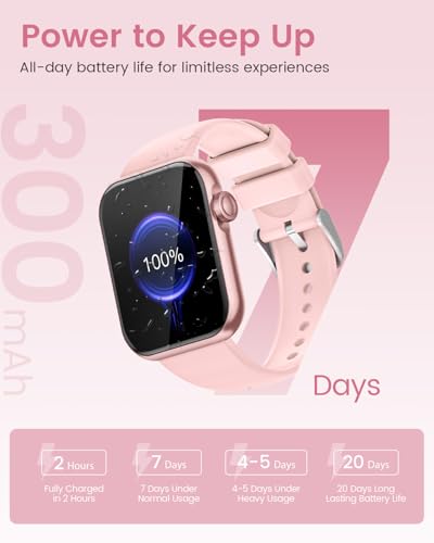 Smart Watches for Women,Fitness Tracker Smartwatch for Android Phones/iPhone Compatible,1.85" Womens Watch with Blood Pressure Monitor,Calls and Messages/Heart Rate/Sleep/Female Cycle(3 Watch Bands)