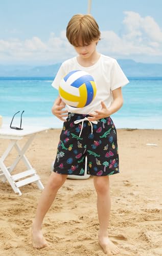 Cozople 7-20T Boys Swim Trunks with Compression Liner Big Boys Quick Dry Bathing Suit Stretch 2 in 1 Beach Swimming Shorts