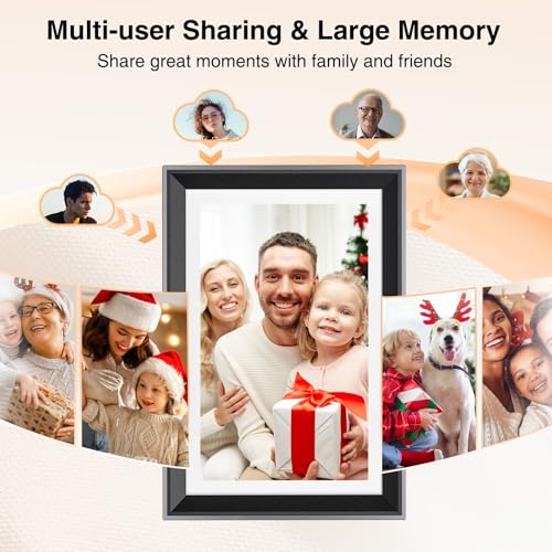 WiFi Digital Picture Frame 10 Inch Smart Digital Photo Frame Electronic with IPS Touch Screen, 16GB Storage, Auto-Rotate, Slideshow, Easy Setup to Share Photos or Videos via Free App from Anywhere