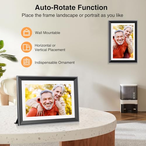 WiFi Digital Picture Frame 10 Inch Smart Digital Photo Frame Electronic with IPS Touch Screen, 16GB Storage, Auto-Rotate, Slideshow, Easy Setup to Share Photos or Videos via Free App from Anywhere