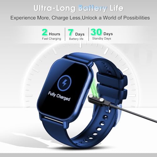 Smart Watch (Answer/Make Calls), 1.85" Smartwatch for Men Women IP68 Waterproof, 100+ Sport Modes, Fitness Activity Tracker Heart Rate Sleep Monitor Pedometer Calories, Smart Watches for Android iOS