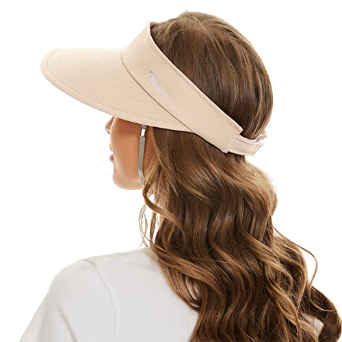 Durio Sun Hat 2 in 1 Visors for Women UPF 50+ Wide Brim Summer Beach Hats for Women Packable Safari Hiking Hat Fishing