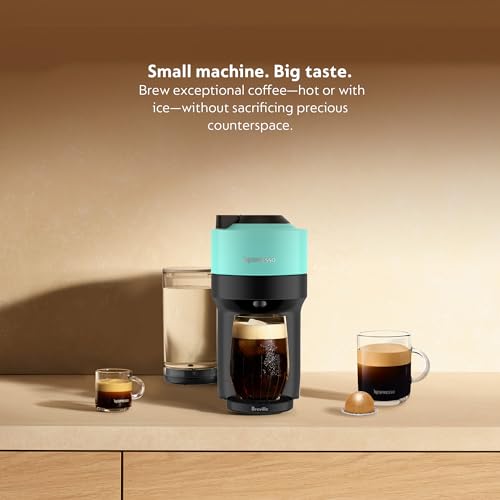 Nespresso Vertuo Pop+ Coffee and Espresso Maker by Breville with Milk Frother, Aqua Mint