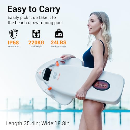 Electric Surfboard, Bodyboard Electric Kickboard for Woman/Man Swimming Pool/Vacation, Electric Surfboard with Standard & Sport Mode, 100KG Buoyancy, 40-80min Playing Time Water Sports