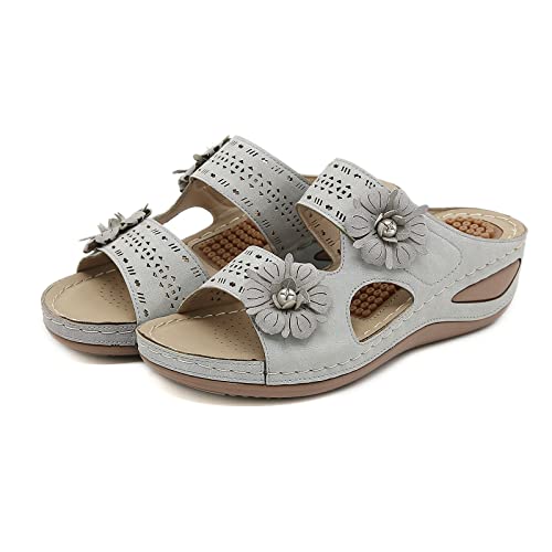 Orthopedic Flats for Women Wide Cute Walking Sandals for Travel Women Orthopedic Slides for Women with Arch Support Arch Support Sandals Women's Wide Nude Heels for Women Black Heels Short