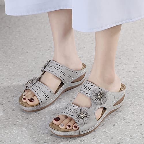 Orthopedic Flats for Women Wide Cute Walking Sandals for Travel Women Orthopedic Slides for Women with Arch Support Arch Support Sandals Women's Wide Nude Heels for Women Black Heels Short