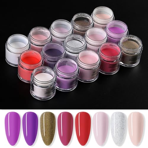 1pc Powder Nail Set, 2024 Summer Fall Nude Glitter Purple White Dipping Powder Starter Kit French Nail Art Manicure DIY Salon Home Gifts for Women