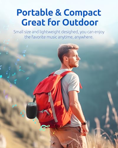 Bluetooth Speaker, Powerful Stereo Sound Portable Wireless Speaker with FM Radio,IPX5 Waterproof, USB C Rechargeable, Dual Pairing, for Outdoor Camping Hiking Party Beach Cool Electronics Gadgets Gift