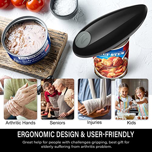 Electric Can Opener One Touch Switch Smooth Edge Automatic Electric Can Opener, Food-Safe and Battery Operated Handheld Can Opener, Kitchen Gifts for Arthritis and Seniors