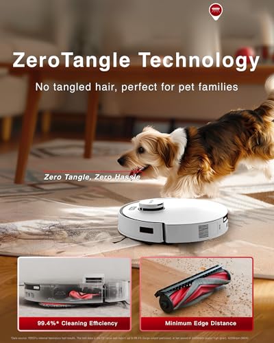 Yeedi M12 Ultra Plus Robot Vacuum and Mop, Upgrade 11800Pa Strong Suction, ZeroTangle Technology, TruEdge Deep Mopping, Auto Mop Washing/Drying, Auto-Lift Mopping, Mini Omni Station, White