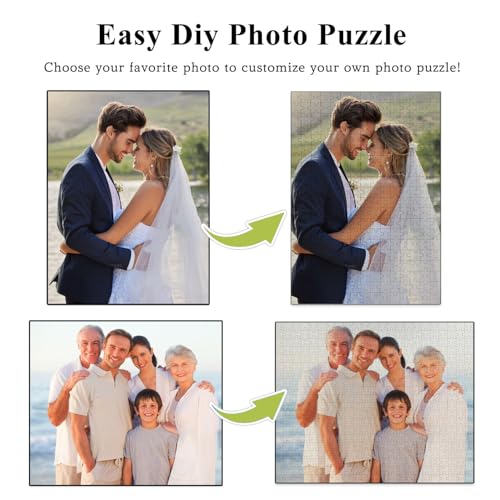 Custom Puzzles from Photos, Personalized Photo Puzzle for Adults 500 Piece, Customize Picture Puzzle for Family, Christmas, Halloween, Pet, Birthday, Wedding Gift