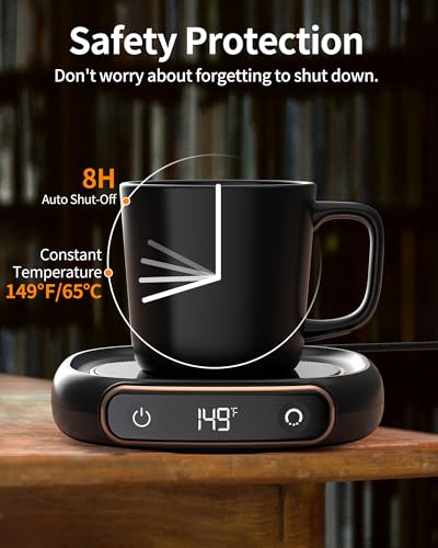 Coffee Mug Warmer, Cup Warmer for Desk with Auto Shut Off, 3 Temp Settings, Mug Warmer for Coffee, Beverage, Milk, Tea, Coffee Warmer Plate in Your Home & Office, Gift (No Cup)