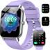 Smart Watch (Answer/Make Calls), 1.85" Smart Watches for Men Women 110+ Sport Modes Fitness Watch with Sleep Heart Rate Monitor, Pedometer, IP68 Waterproof for iOS Android Smartwatch, Silver Purple